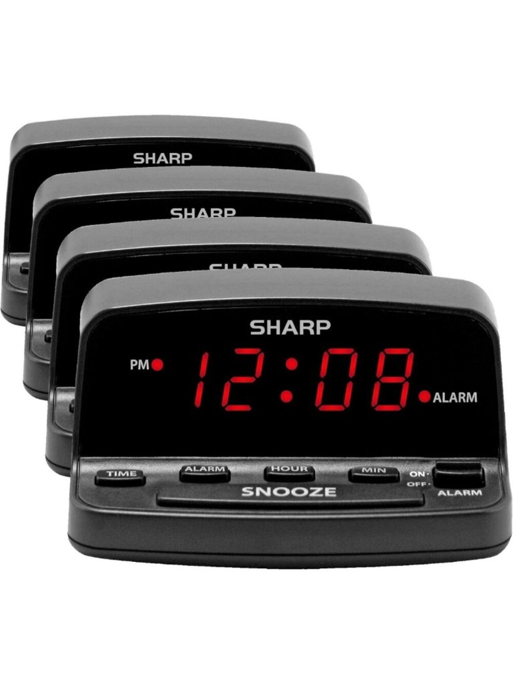 Sleek Digital Alarm Clock with Keyboard Controls, Battery Backup, Red LED